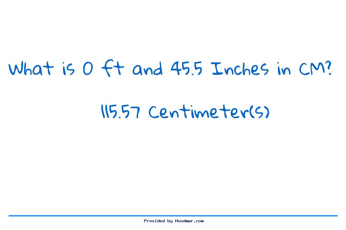 Answer for What is 0 Feet 45.5 Inches in Centimeters?