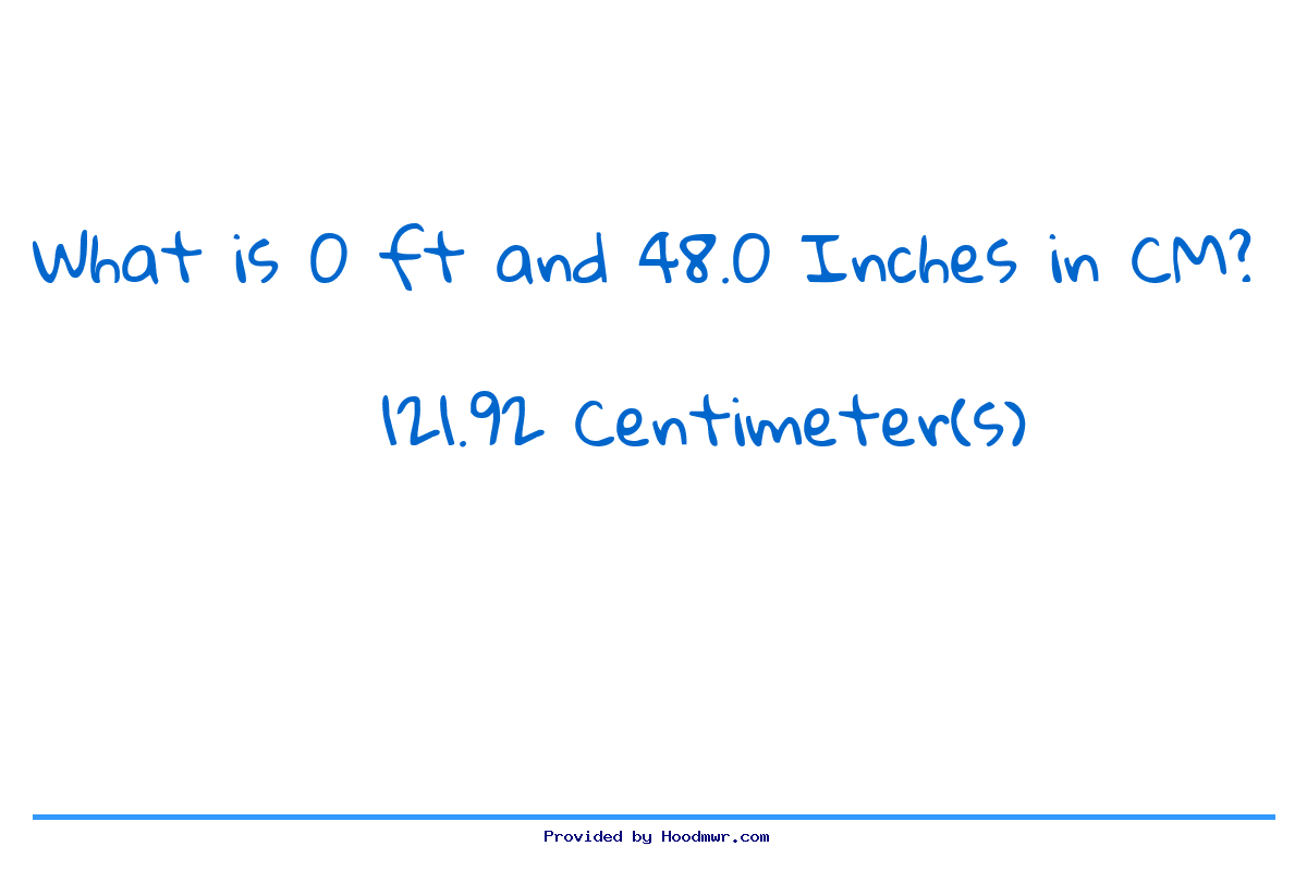 Answer for What is 0 Feet 48 Inches in Centimeters?