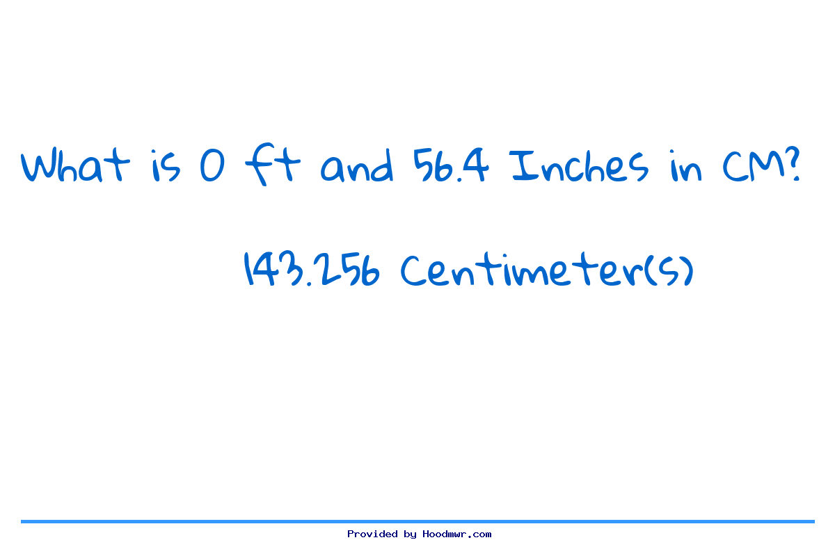 Answer for What is 0 Feet 56.4 Inches in Centimeters?