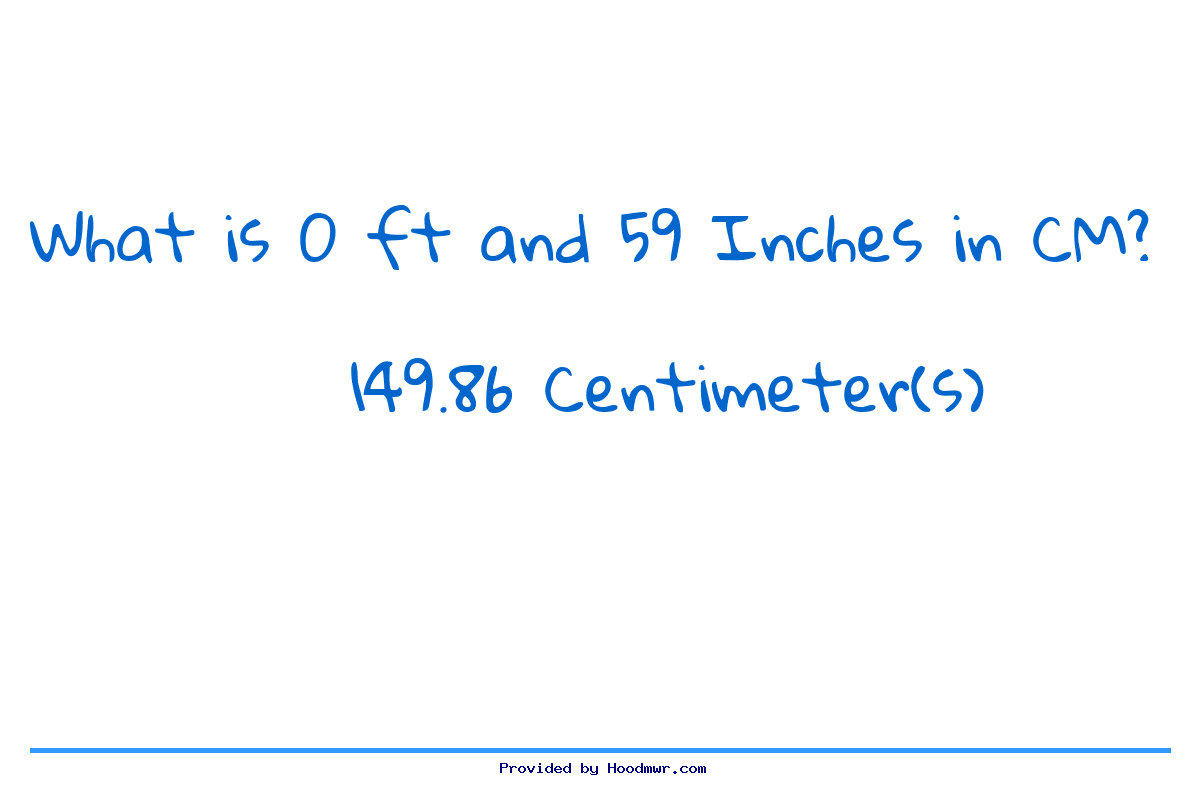 Answer for What is 0 Feet 59 Inches in Centimeters?