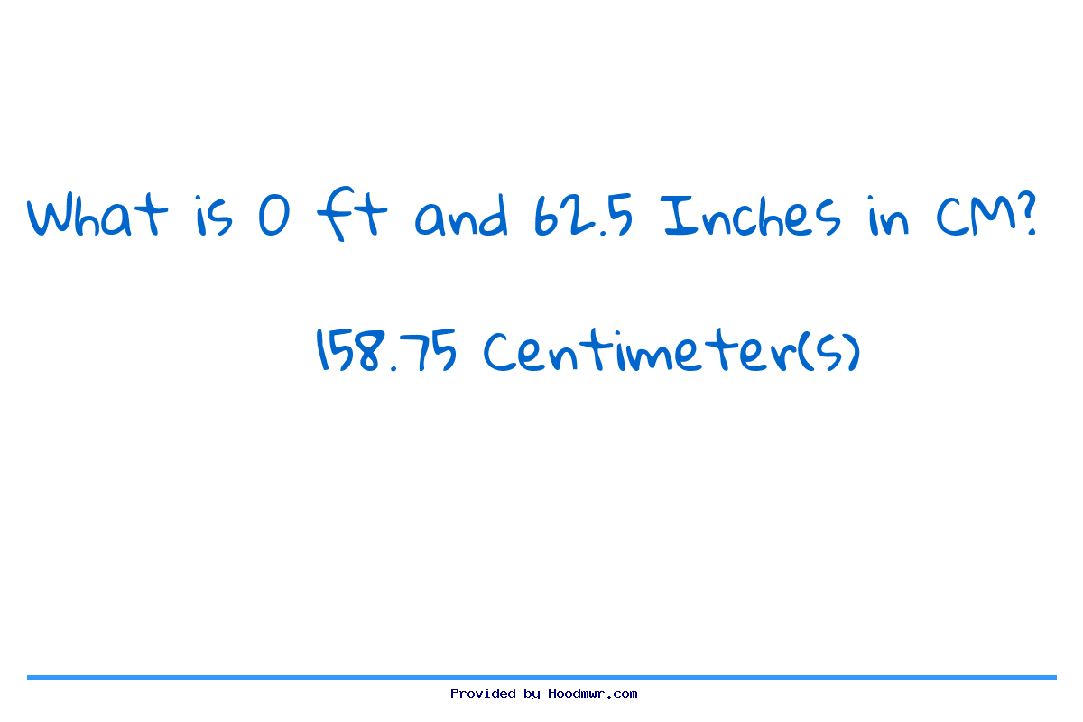 Answer for What is 0 Feet 62.5 Inches in Centimeters?