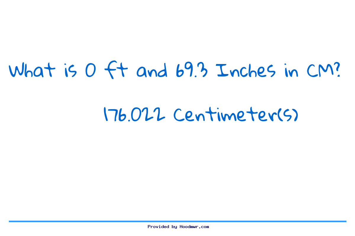 Answer for What is 0 Feet 69.3 Inches in Centimeters?