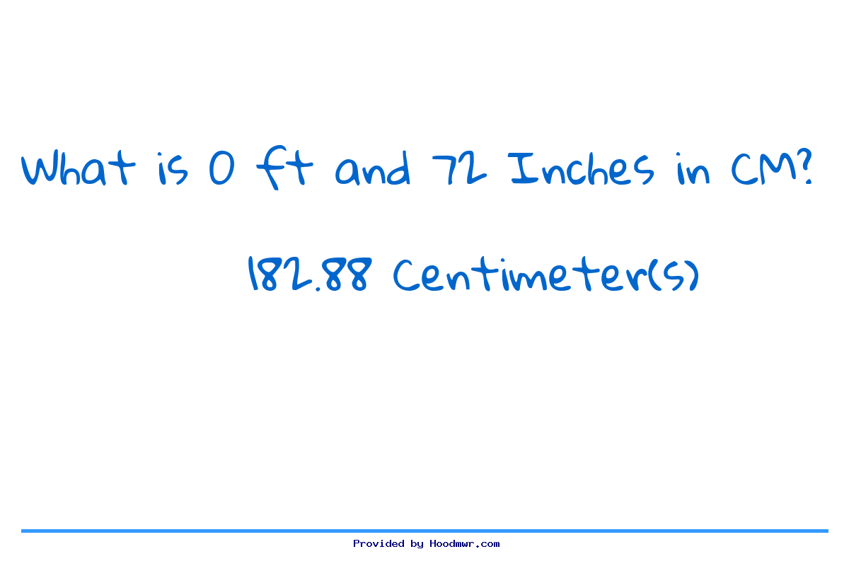 Answer for What is 0 Feet 72 Inches in Centimeters?