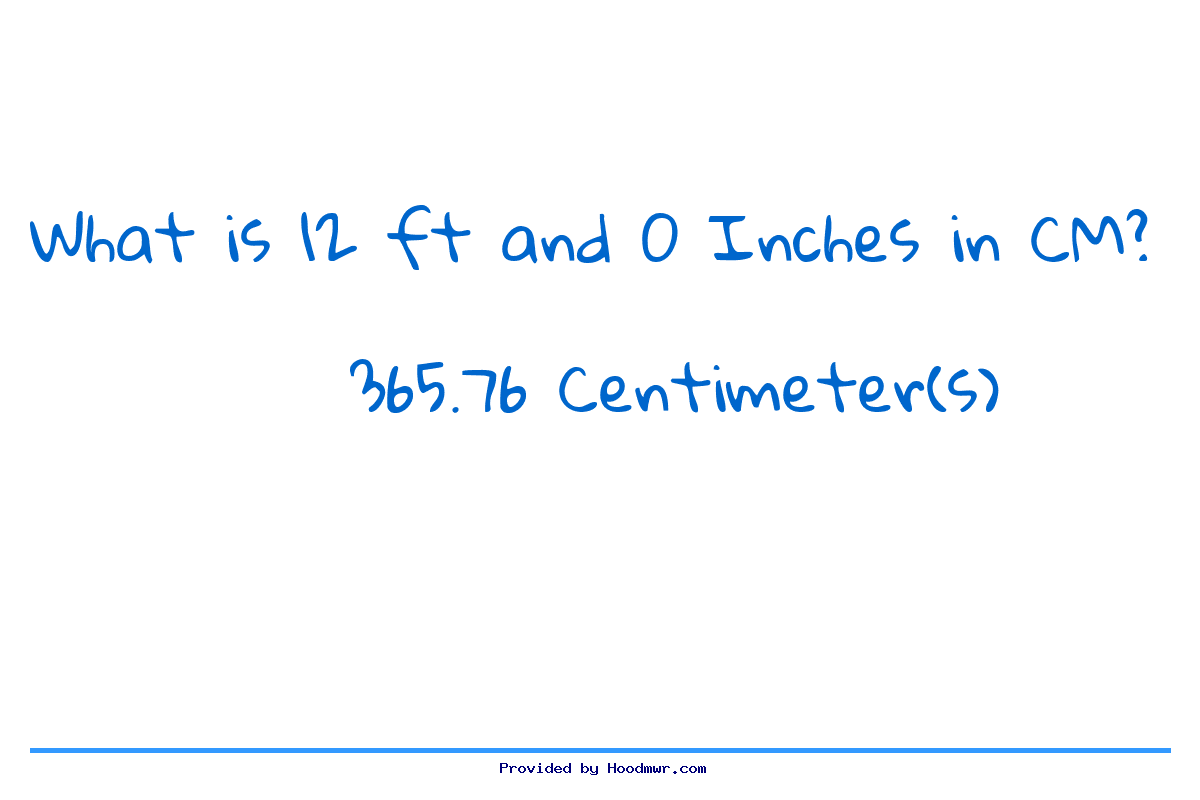 Answer for What is 12 Feet 0 Inches in Centimeters?