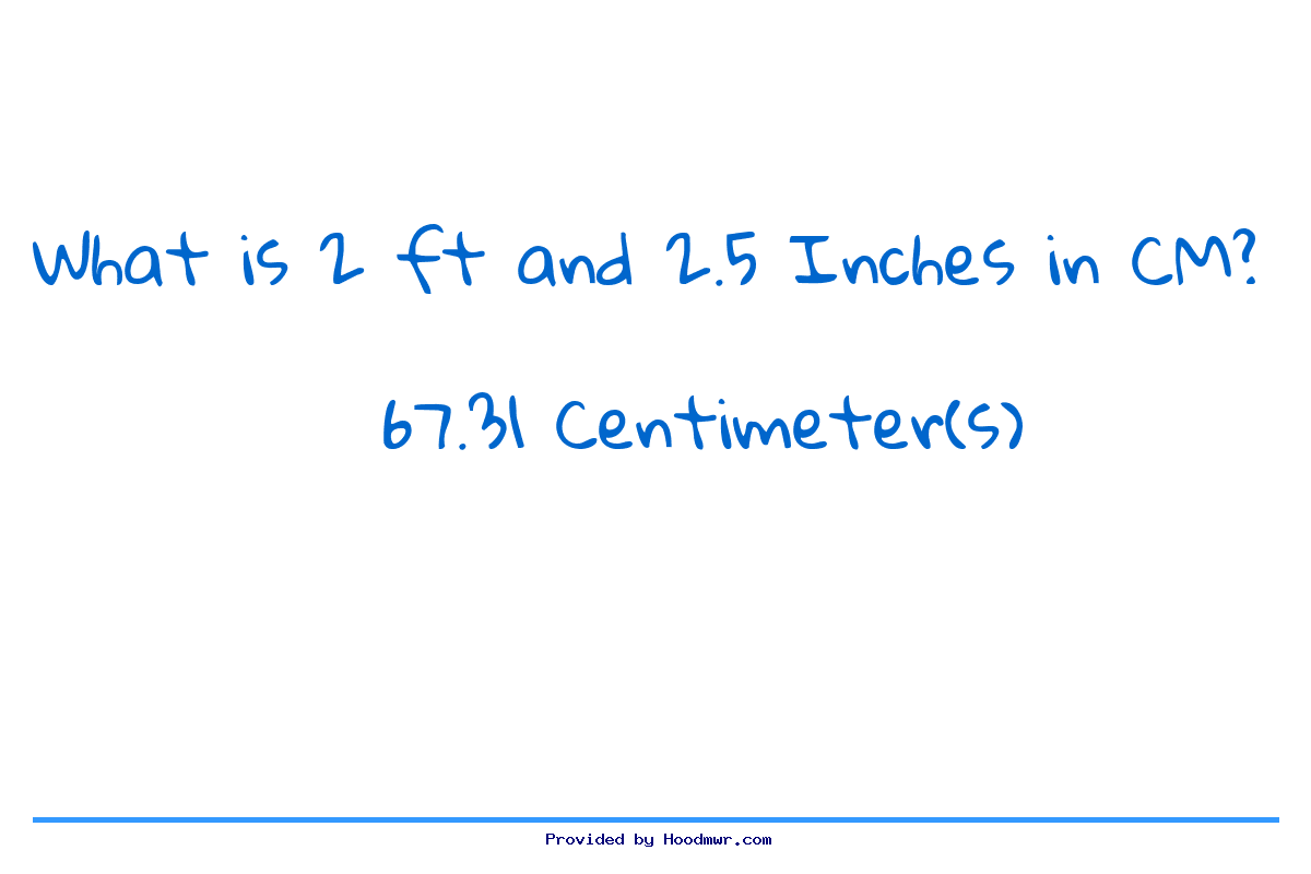 Answer for What is 2 Feet 2.5 Inches in Centimeters?