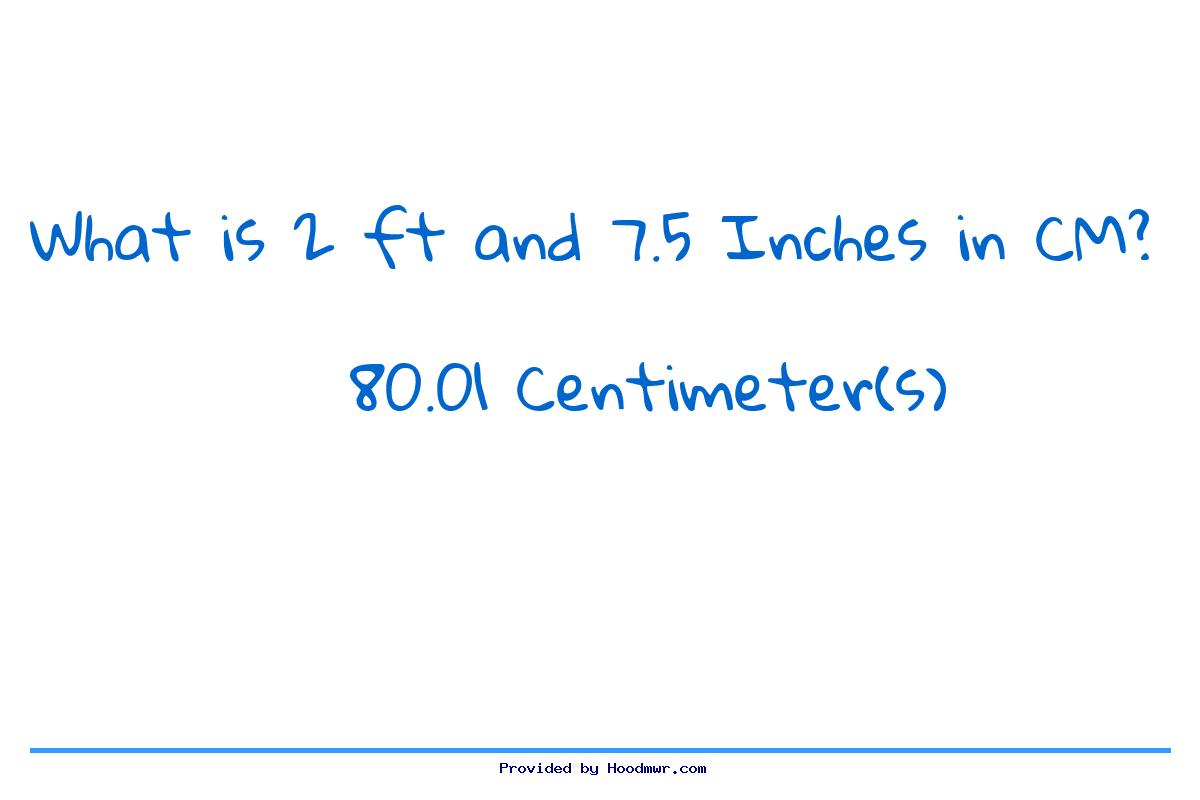 Answer for What is 2 Feet 7.5 Inches in Centimeters?