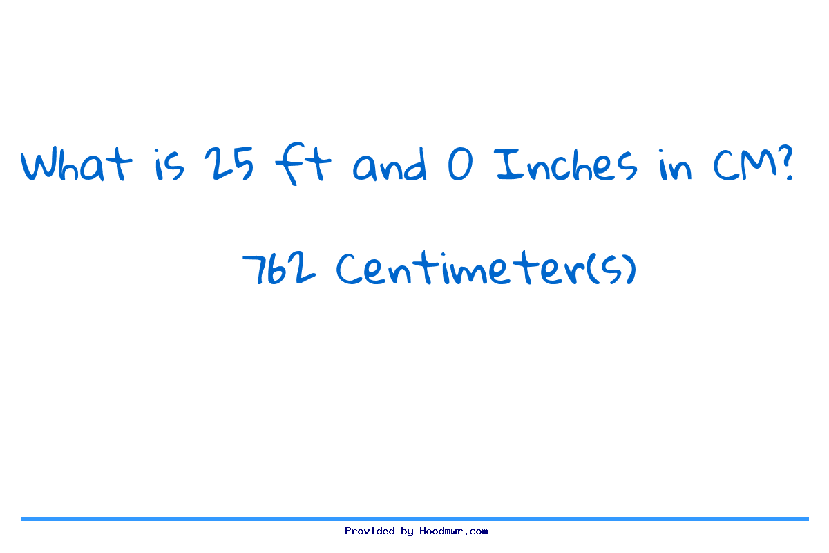 Answer for What is 25 Feet 0 Inches in Centimeters?