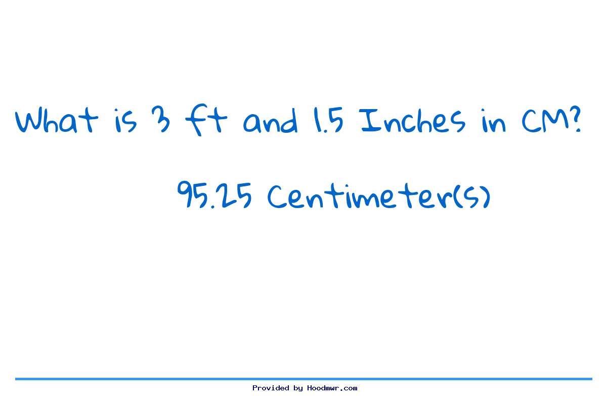 Answer for What is 3 Feet 1.5 Inches in Centimeters?