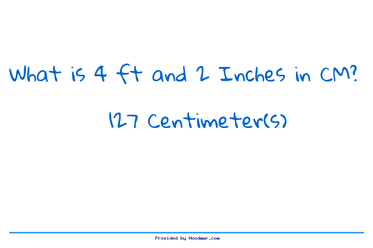 Answer for What is 4 Feet 2 Inches in Centimeters?