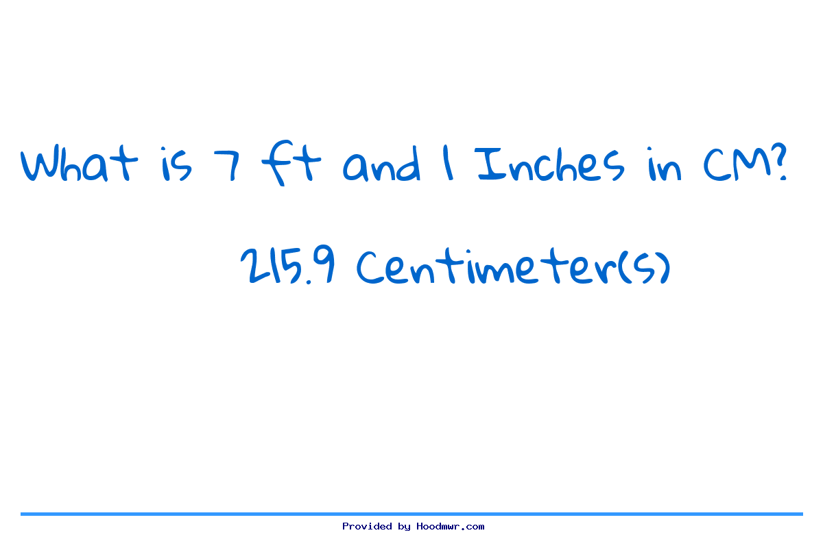 Answer for What is 7 Feet 1 Inches in Centimeters?