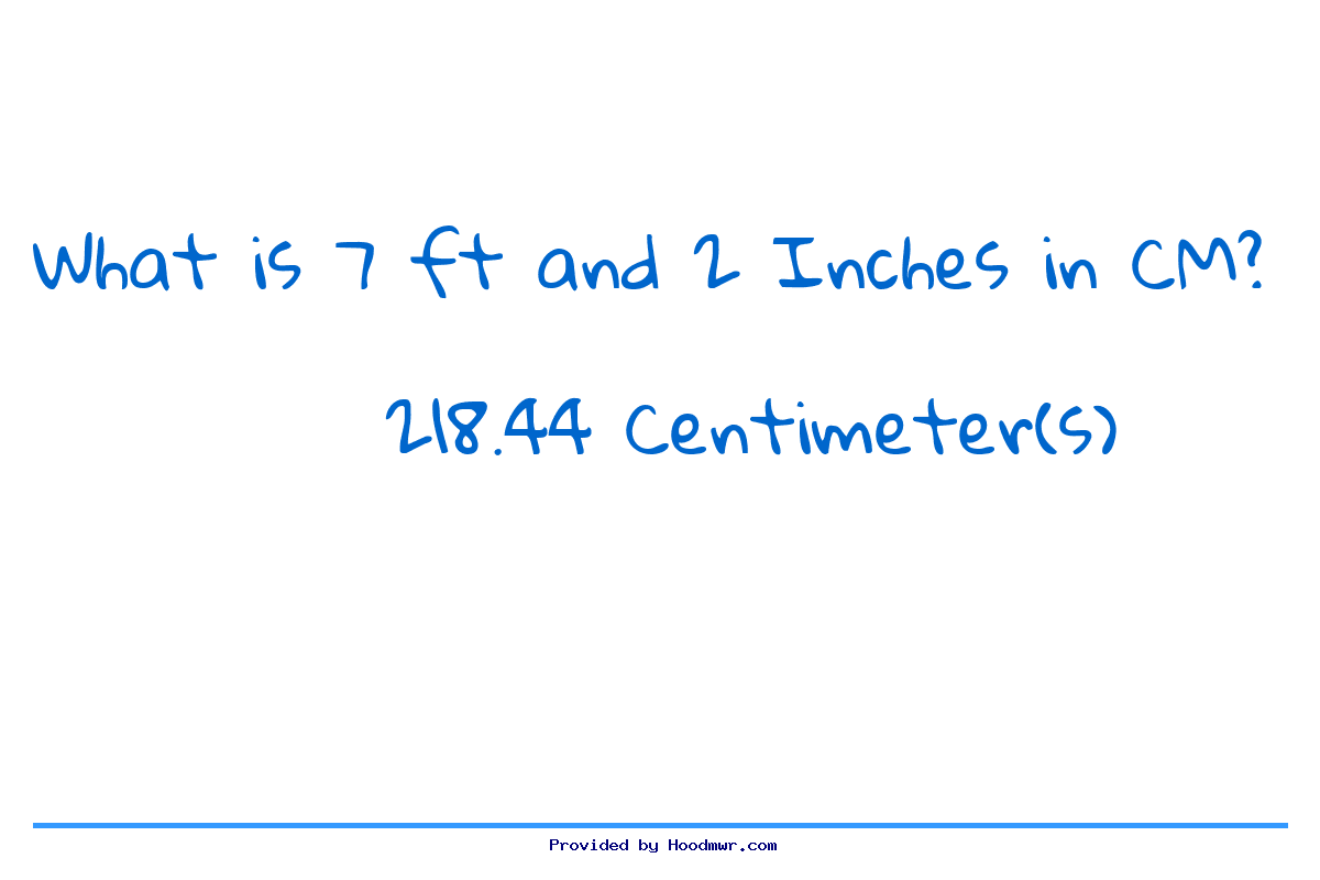 Answer for What is 7 Feet 2 Inches in Centimeters?