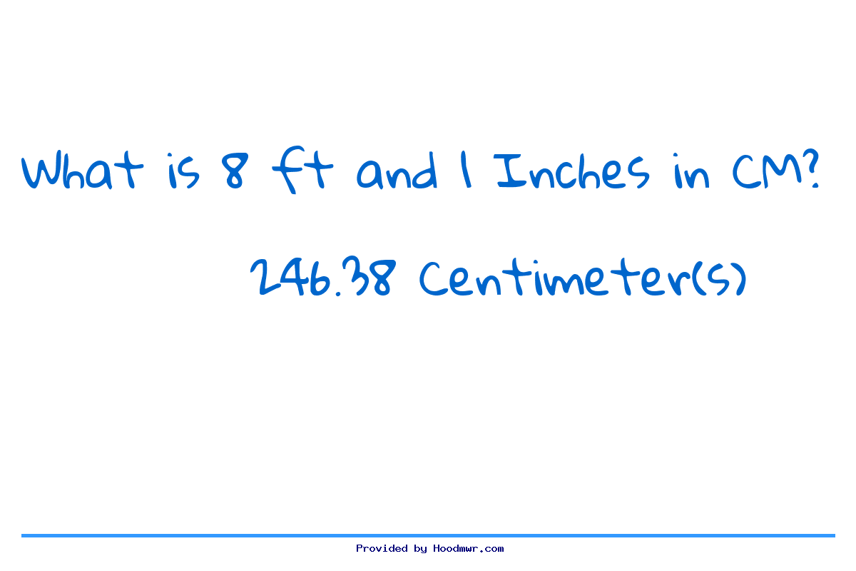 Answer for What is 8 Feet 1 Inches in Centimeters?