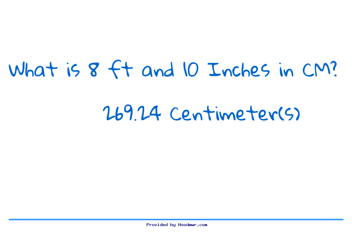 Answer for What is 8 Feet 10 Inches in Centimeters?