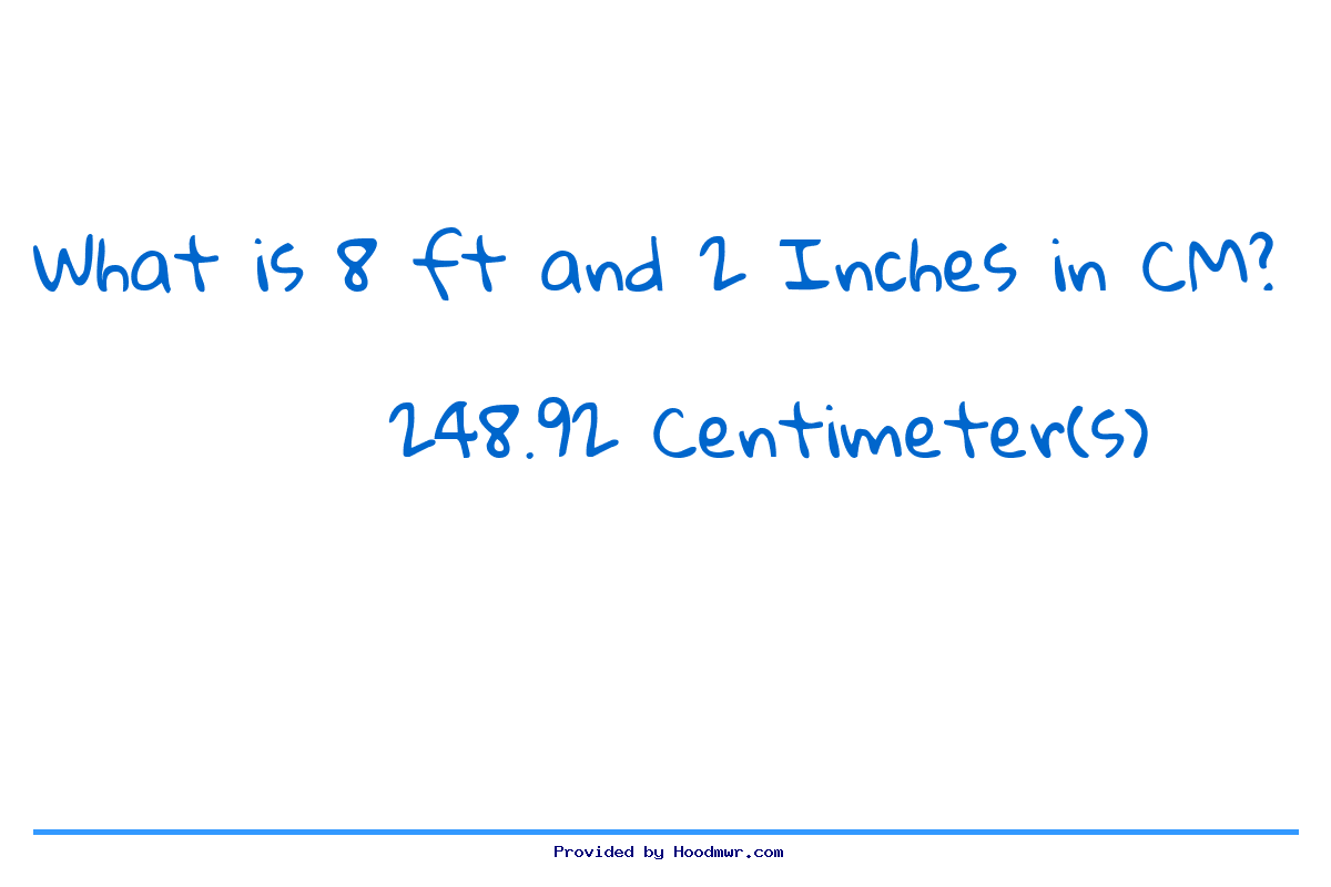 Answer for What is 8 Feet 2 Inches in Centimeters?