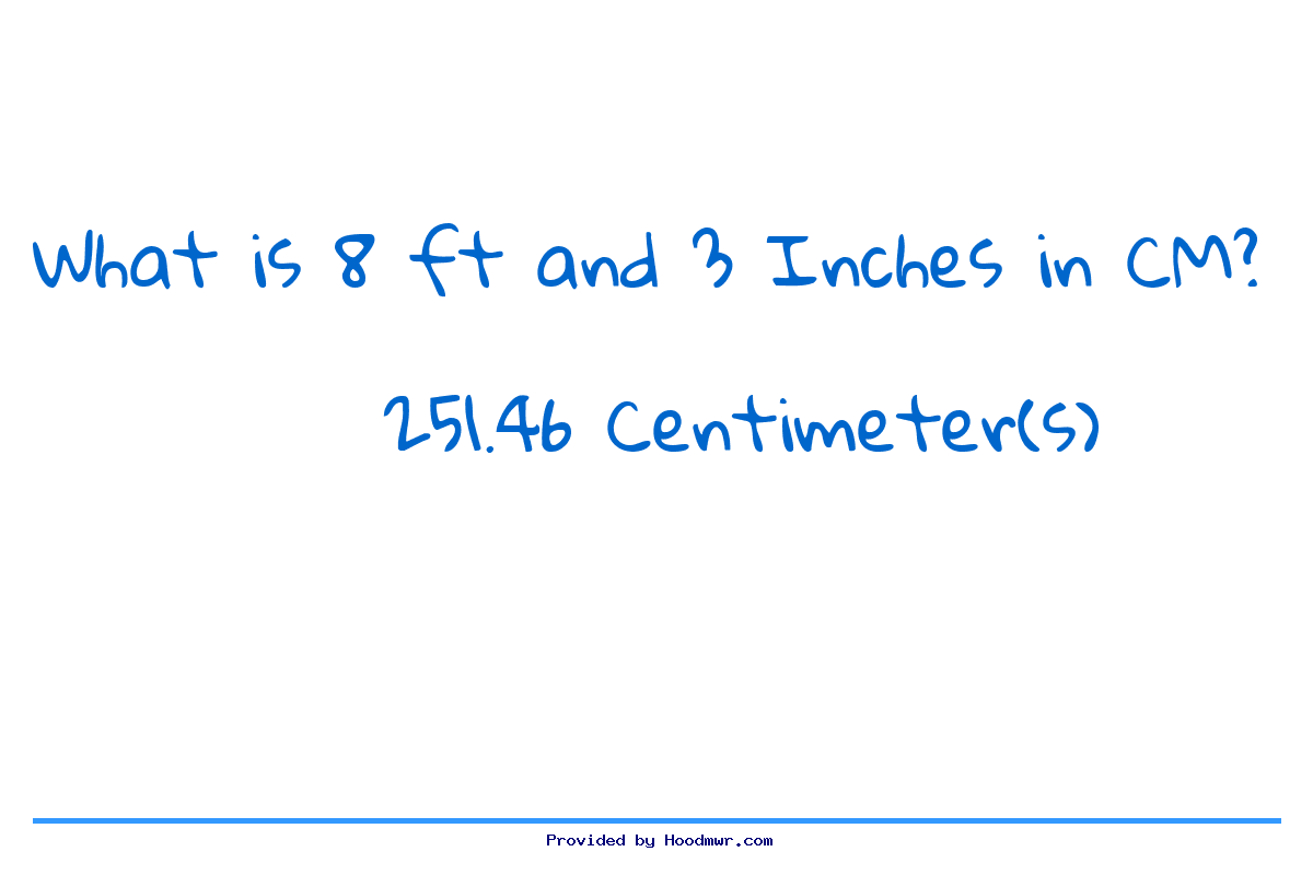 Answer for What is 8 Feet 3 Inches in Centimeters?