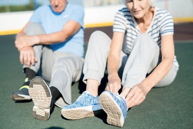 elderly velcro shoes