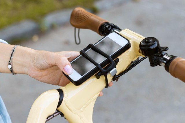 Aluminum Alloy Bike Phone Mount with 360 Degree Rotation Adjustable Bicycle Handlebar Phone Holder for Motorcycle Mountain Road Hybrid Bike Compatible with iPhone Xs Max X 8 7 6 Plus Samsung S9 S8 S7