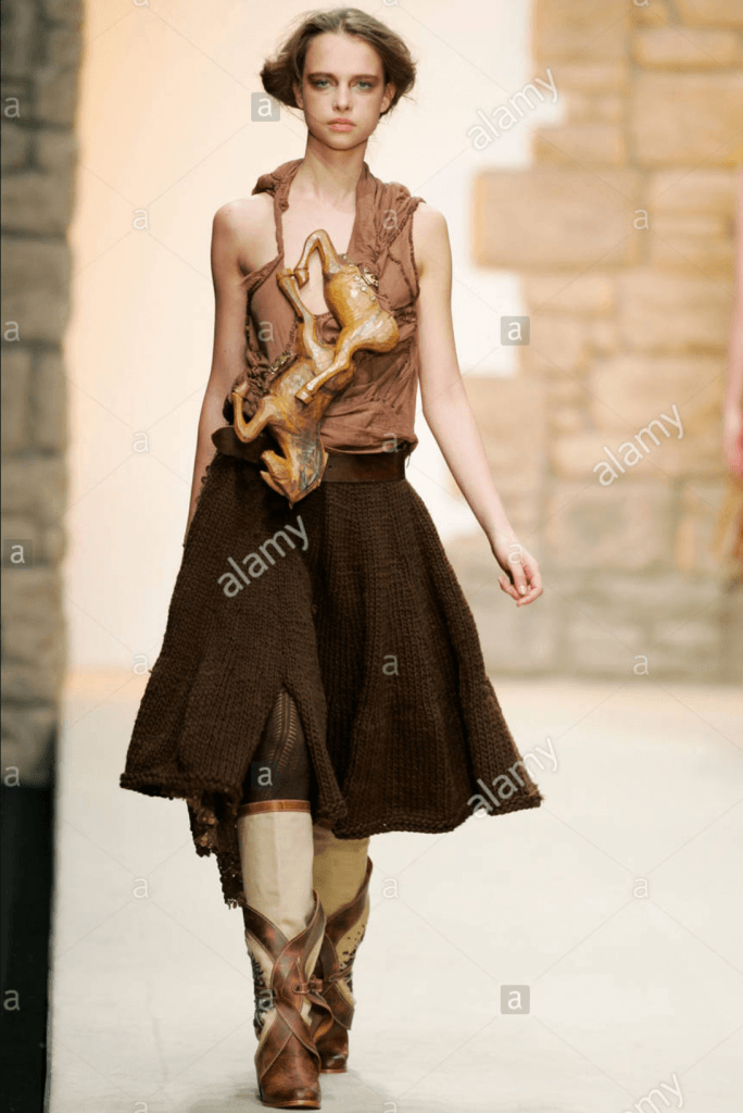 A Skirt And Sleeveless Blouse