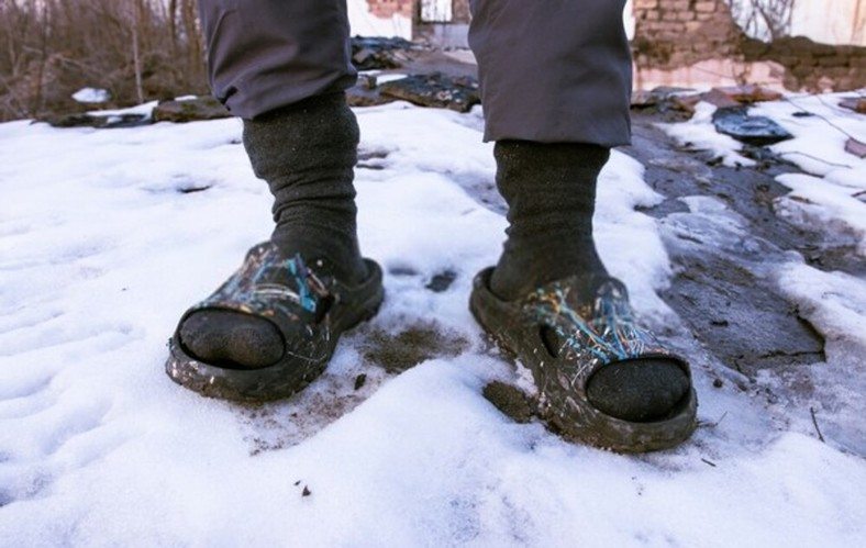 When It's Freezing outside, Keep Your Feet Warm by Wearing Socks and, When It's Hot, Remove Your Shoes