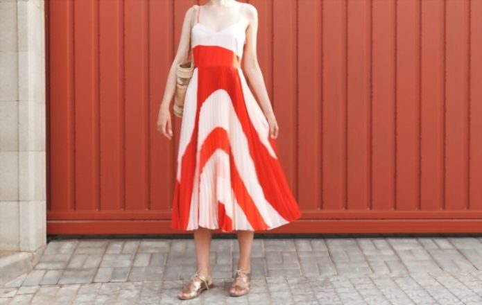 15. Midi Dresses with Cross Back and Sandals