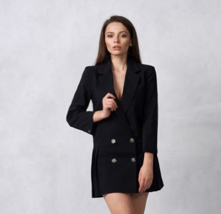 Sleeve Mini Dress in Black