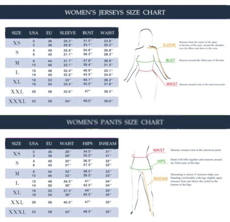 J Pants Size Chart