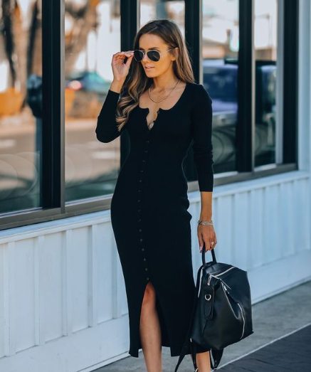 Ribbed Dress And Sneakers 