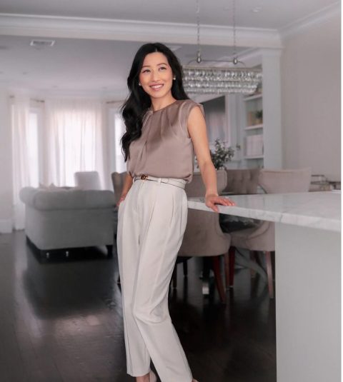 Elegant Pleated Blouse And Lightweight Ankle Pants