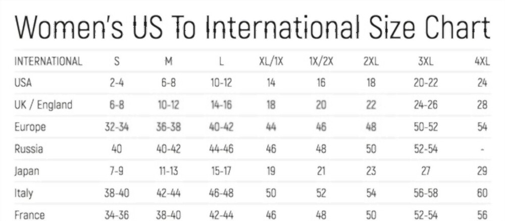 Juniors To Women S Conversion Chart