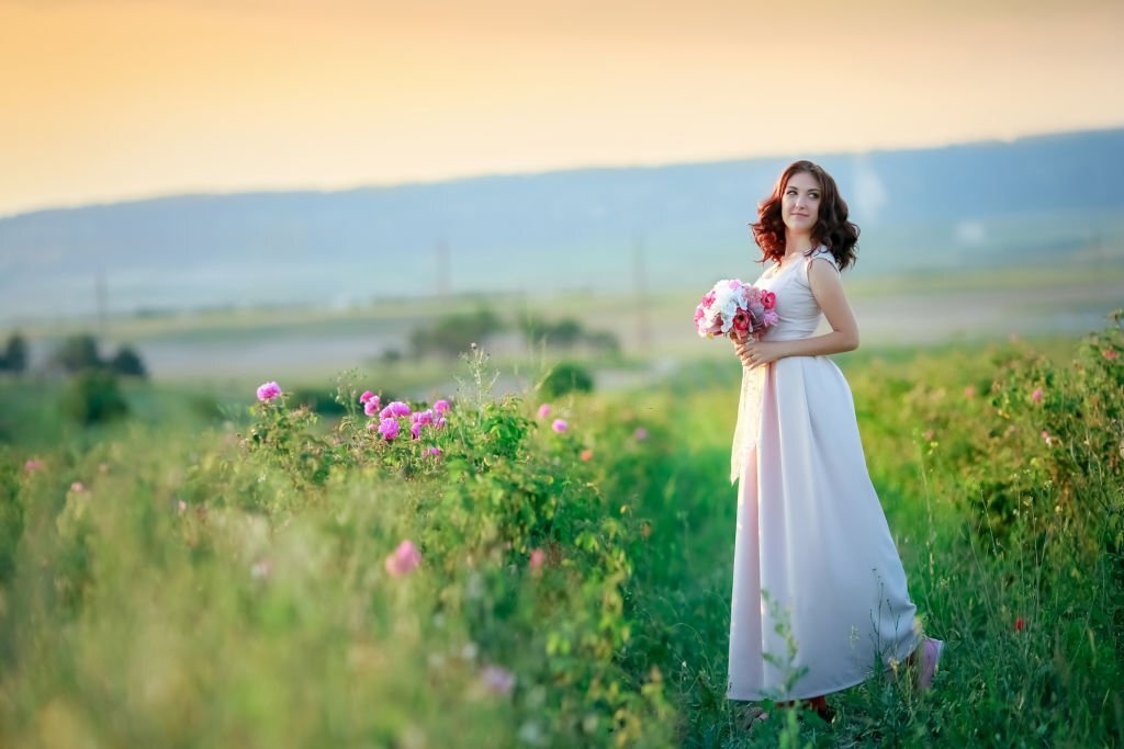 A vintage flower dress would be perfect for a rustic western wedding.