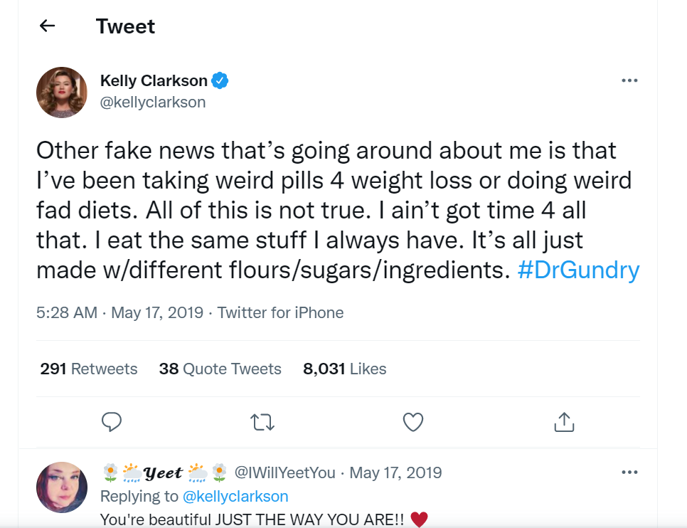 Kelly Clarkson Tweet