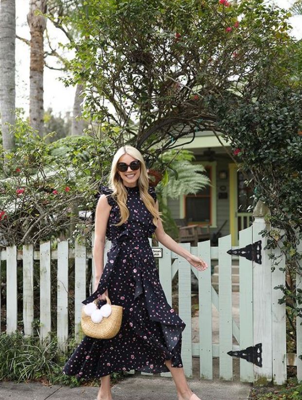Mules with a floral dress