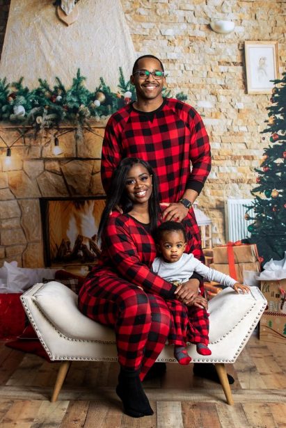 Red And Black Striped Clothes Set For Christmas