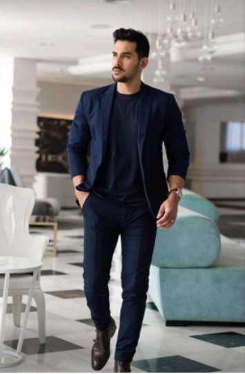 T-shirt, Suit and Leather Shoes
