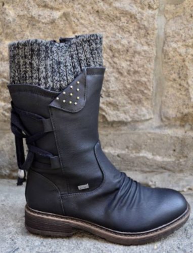 Knitted Wedge Boots