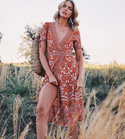 Marigold Wrap Dress Compared With Strap Sandals