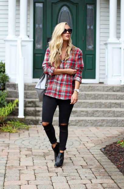A White-and-Red Plaid Shirt