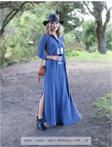 Slit Shirt Dress