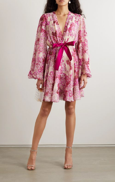 Pink Floral Silk Dress by Giambattista Valli