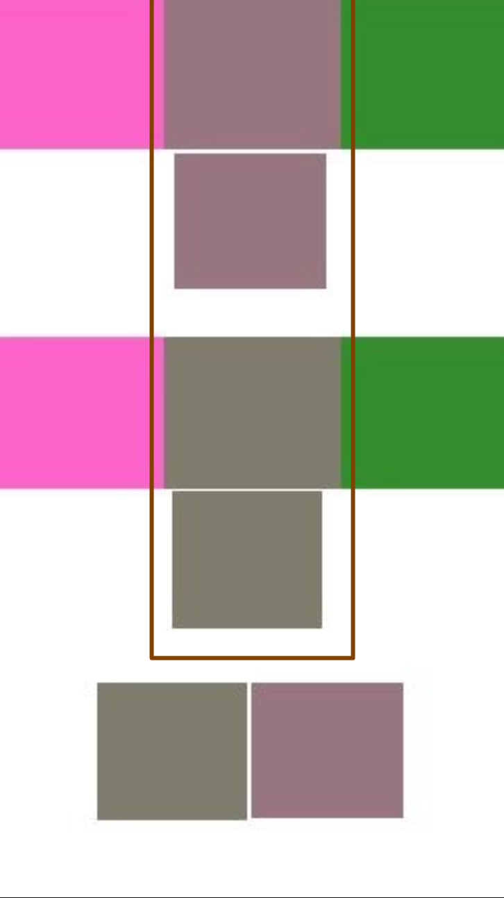Pink and Green Make Brown Color