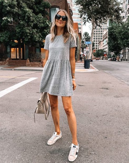 T-shirt Dress In Grey