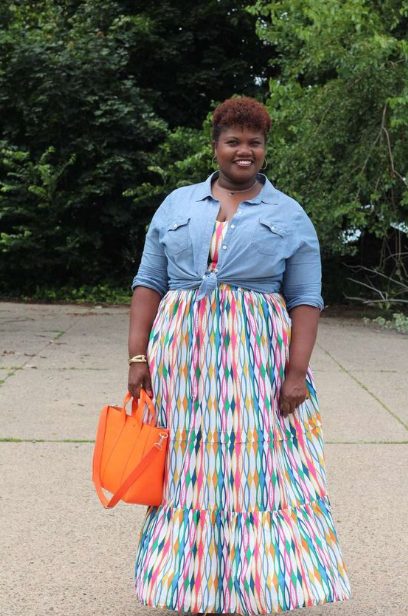 Maxi Dress and Denim Shirt