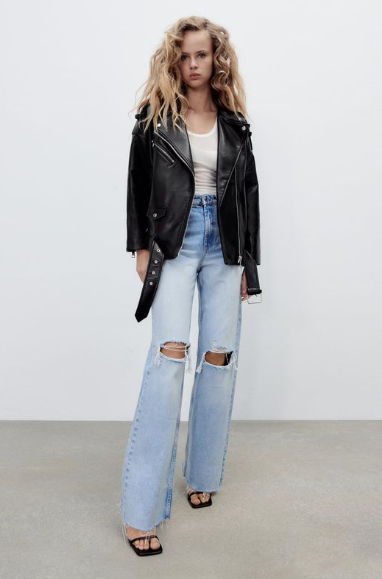 Ripped Jeans, Tank Top, and Leather Jacket