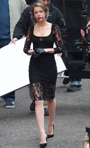 Black Lace Dresses and Pointed-toe Heels