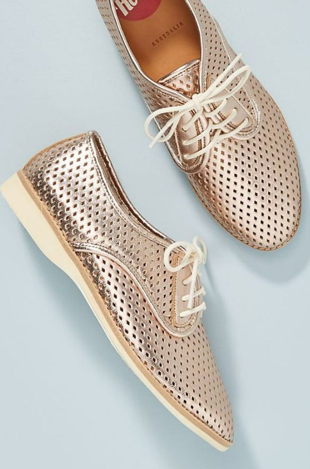 Perforated Leather Oxfords