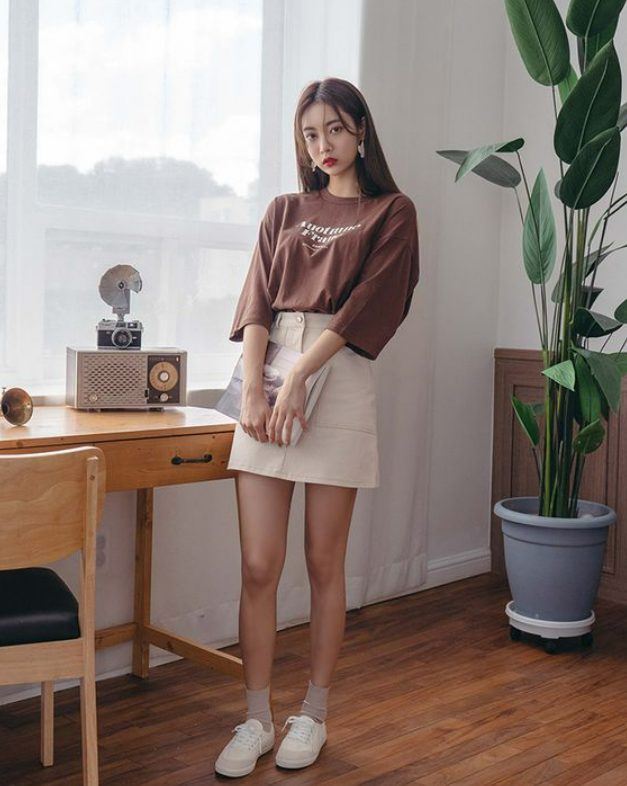 Loose Shirts and Mini Skirt
