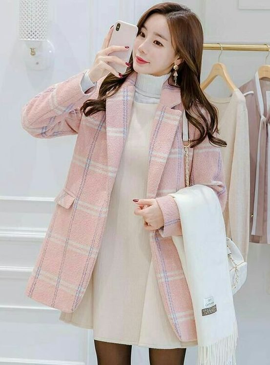 Pastel Trench Coat, Sweater Dress