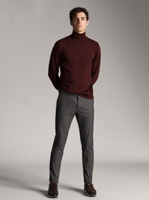 Trousers and Turtleneck Sweater