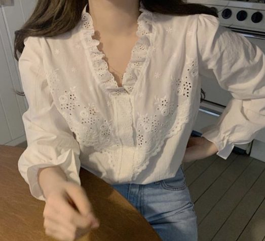 V- neck Blouses