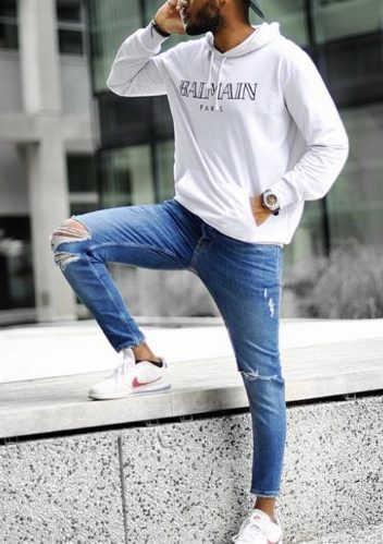 Hoodies, Ripped Jeans, And Sneakers